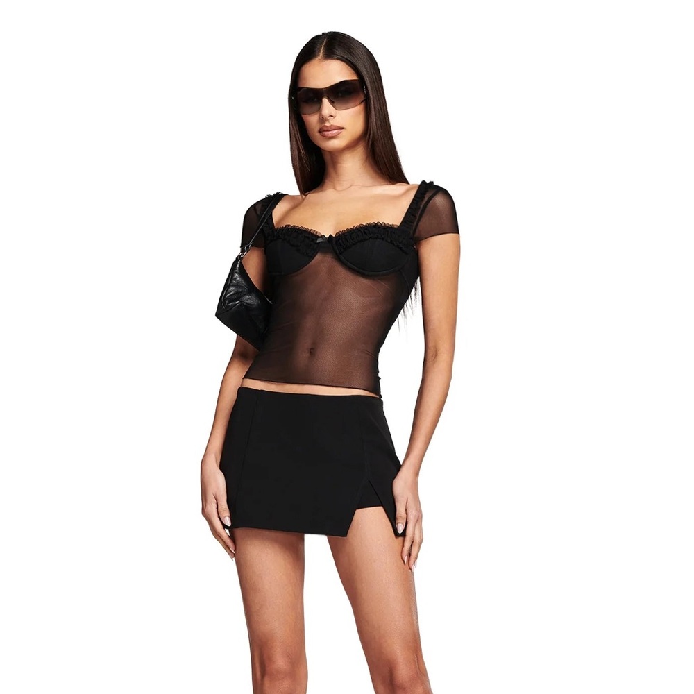 Iamgia black mesh crop top